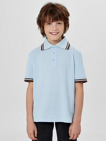 картинка Поло для мальчиков голубое от магазина одежды для мальчиков от бренда Mark Formelle