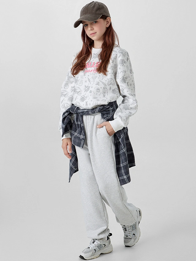 Брюки для девочек серые - 5