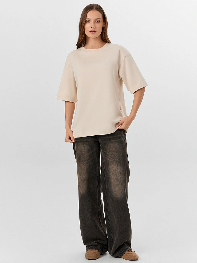 Футболка женская бежевая - 4