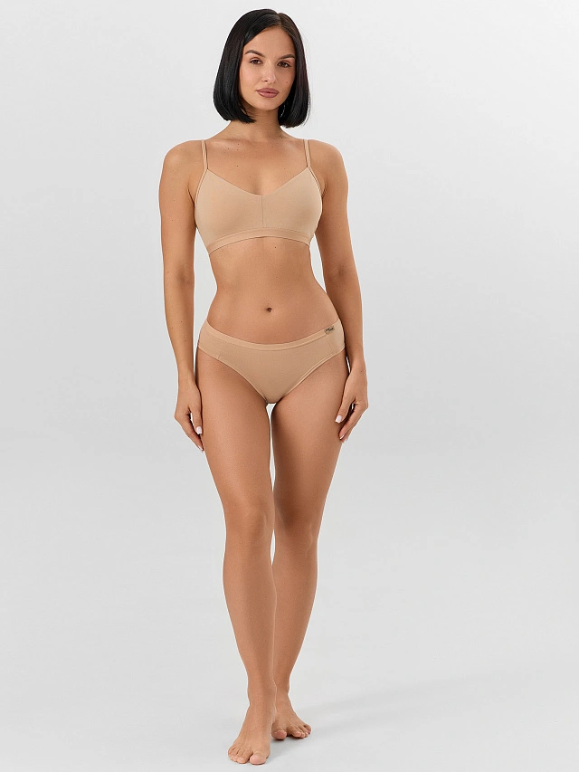 Трусы бразилиана женские бежевые - 7