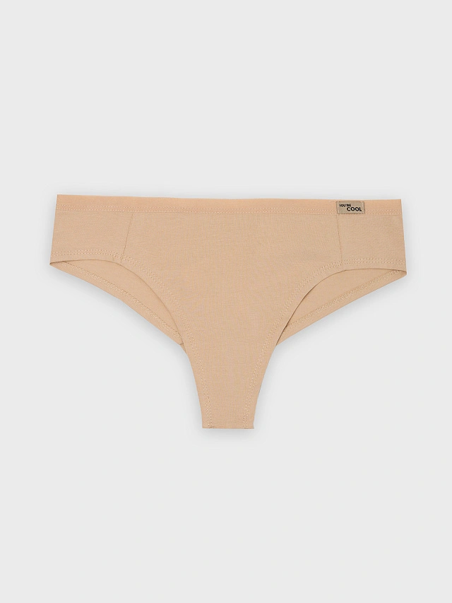 Трусы бразилиана женские бежевые - 9