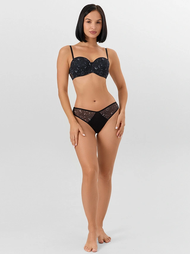 Трусы бразилиана женские черные - 7