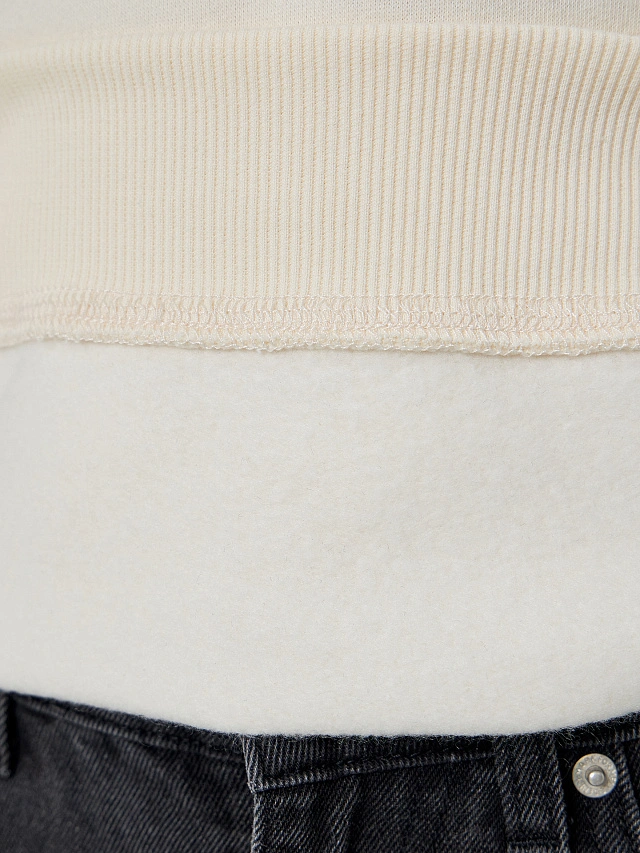 Теплый свитшот для девочек бежевый с начесом - 9