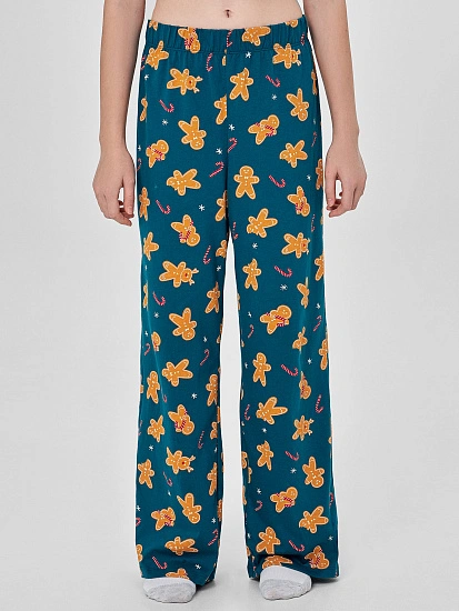 картинка Брюки домашние для девочек с принтом печенек  от известного бренда одежды для девочек Mark Formelle