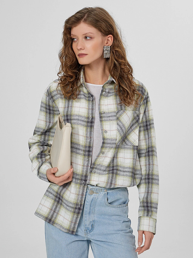 Рубашка женская в клетку - 8