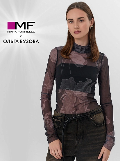 картинка Джемпер Mark Formelle x Ольга Бузова черный из сетки от магазина стильной одежды Mark Formelle