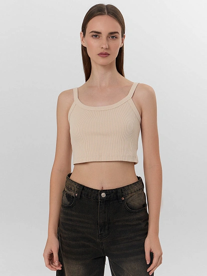 картинка Топ женский бежевый в рубчик от магазина стильной одежды Mark Formelle