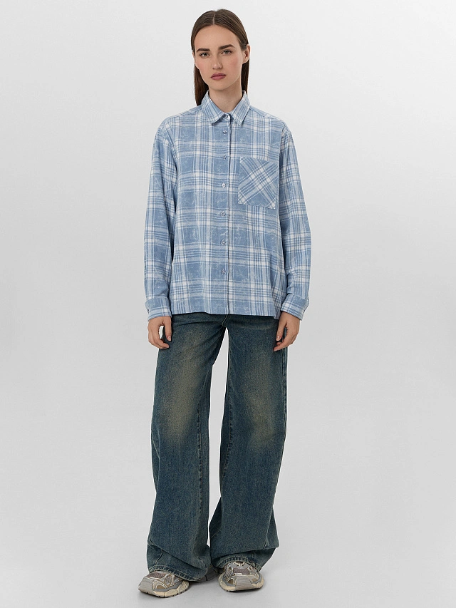 Рубашка женская в клетку - 4