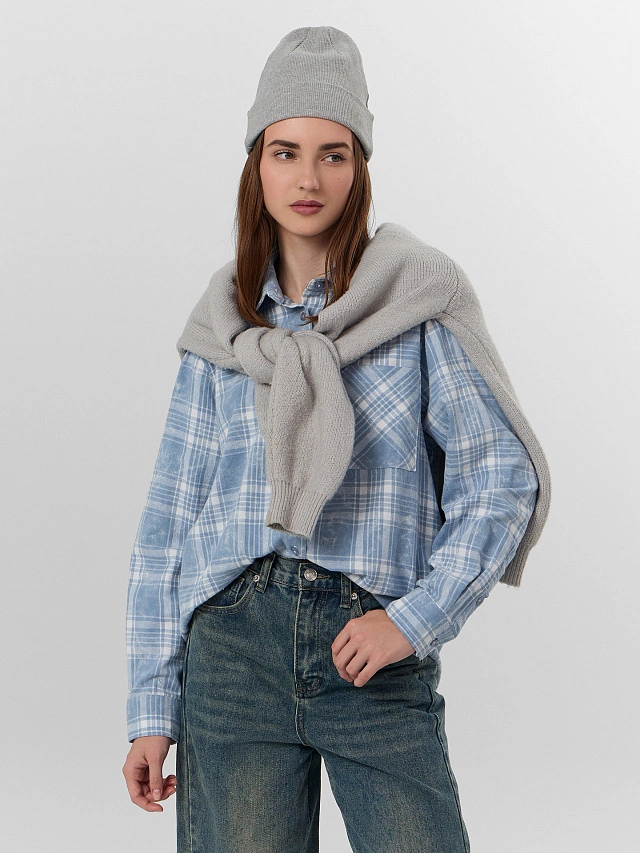 Рубашка женская в клетку - 8