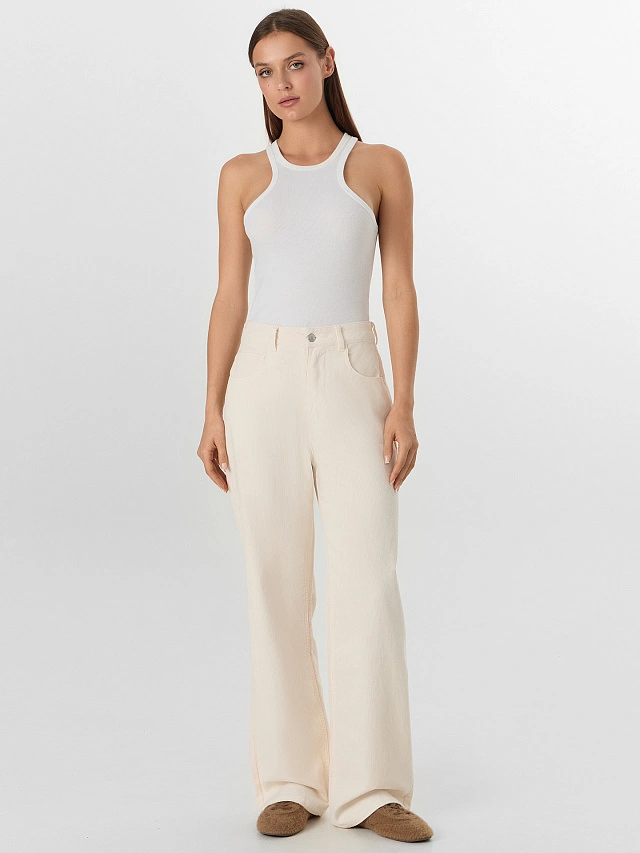 Брюки женские молочные - 4