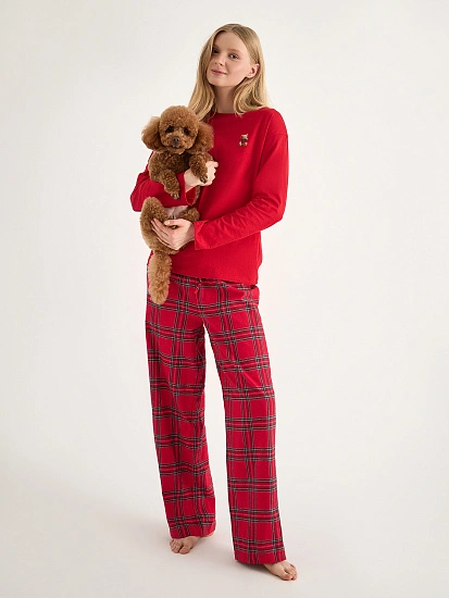 картинка Комплект женский домашний красный в клетку от магазина стильной одежды Mark Formelle