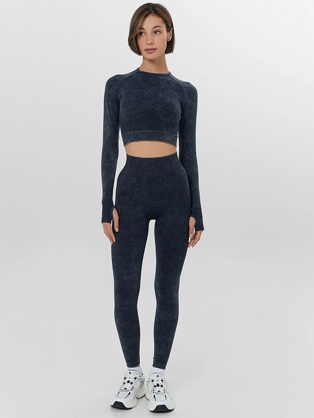 Рашгард женский для занятий спортом серый - 4