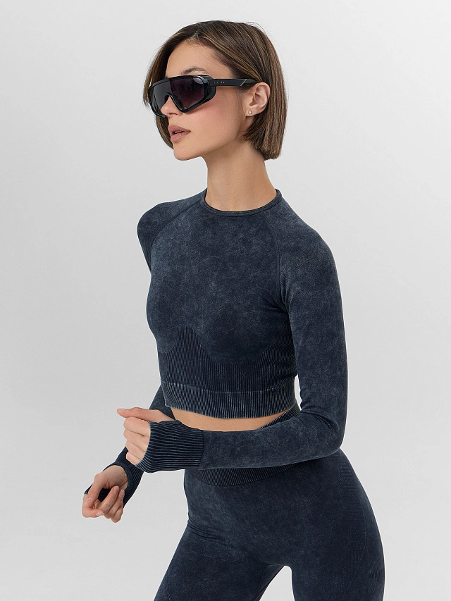 Рашгард женский для занятий спортом серый - 9