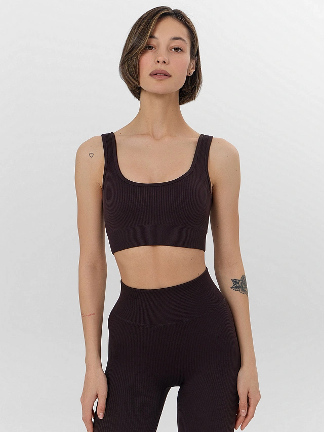 Топ женский спортивный коричневый - 3