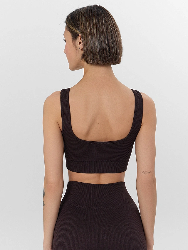 Топ женский спортивный коричневый - 4