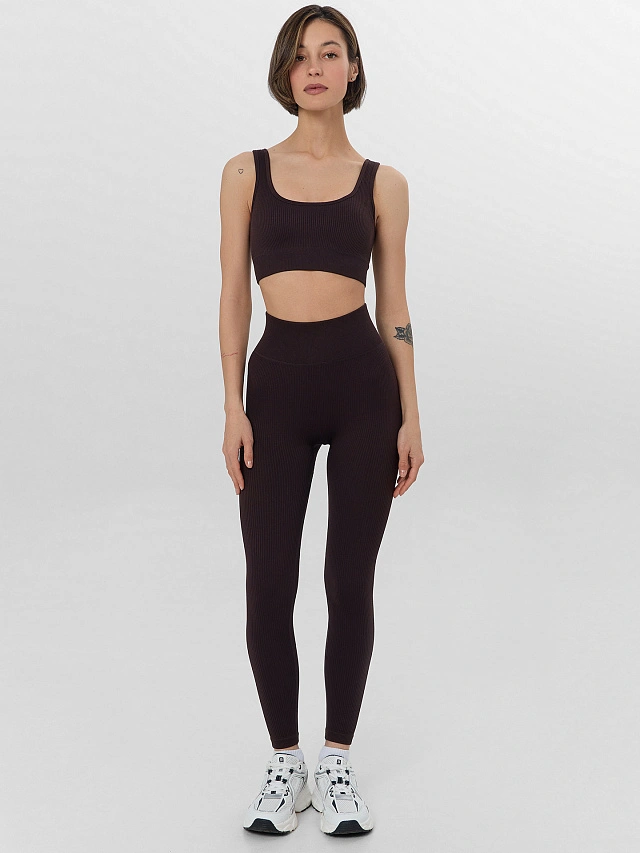 Топ женский спортивный коричневый - 5