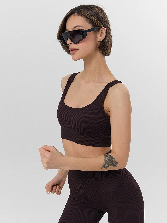 Топ женский спортивный коричневый - 7