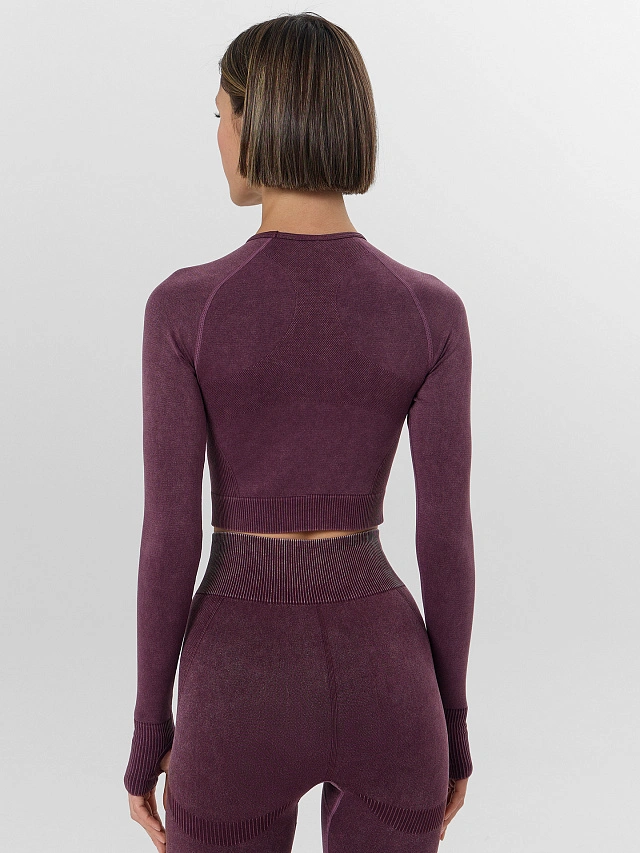 Рашгард женский для занятий спортом бордовый - 3