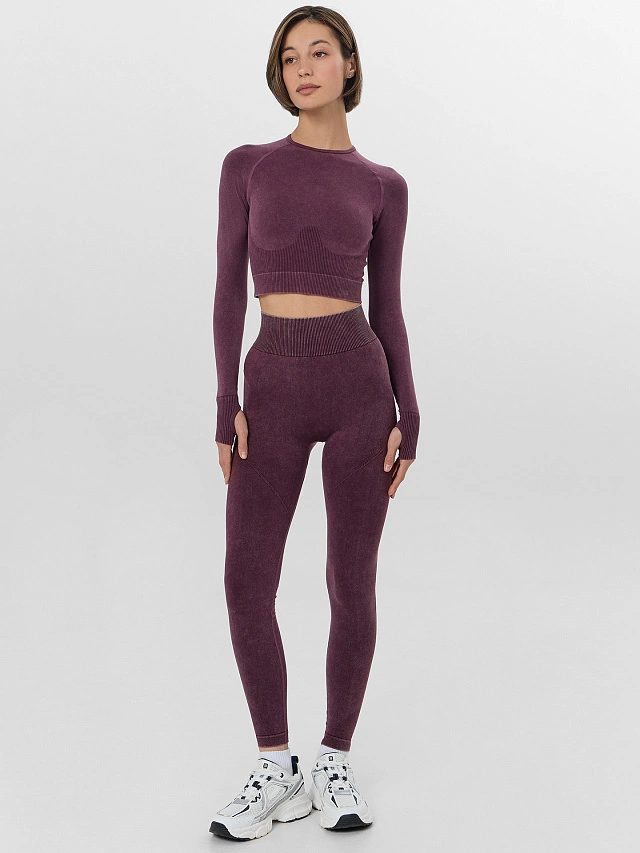 Рашгард женский для занятий спортом бордовый - 4