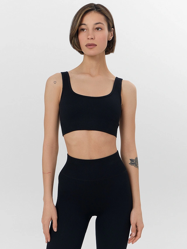 Топ женский спортивный черный - 3