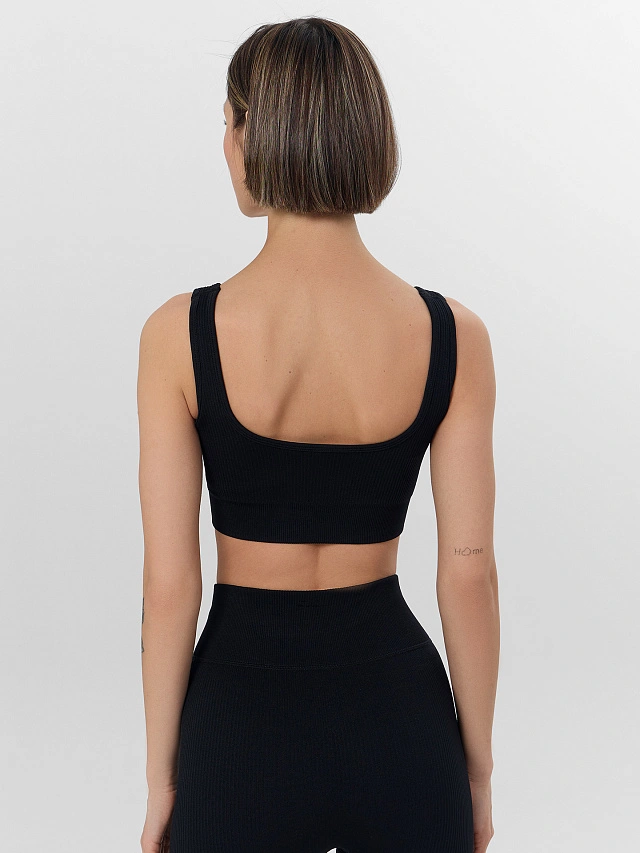 Топ женский спортивный черный - 4