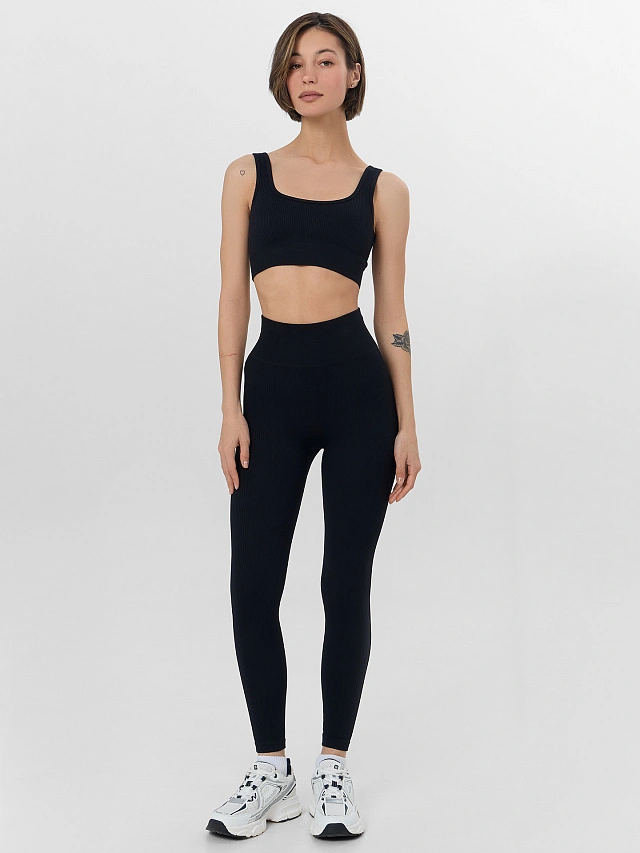 Топ женский спортивный черный - 5