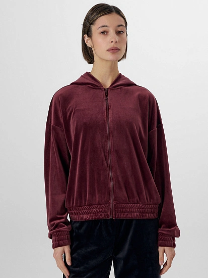 картинка Толстовка женская велюровая бордовая от магазина стильной одежды Mark Formelle