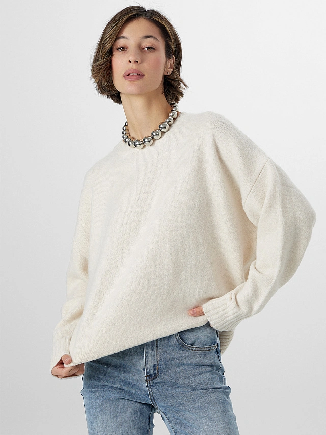 Джемпер женский молочный - 7