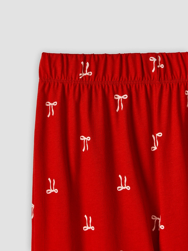 Комплект домашний для девочек красный с принтом - 9