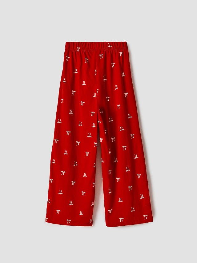 Комплект домашний для девочек красный с принтом - 10