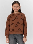 Свитшот для девочек коричневый