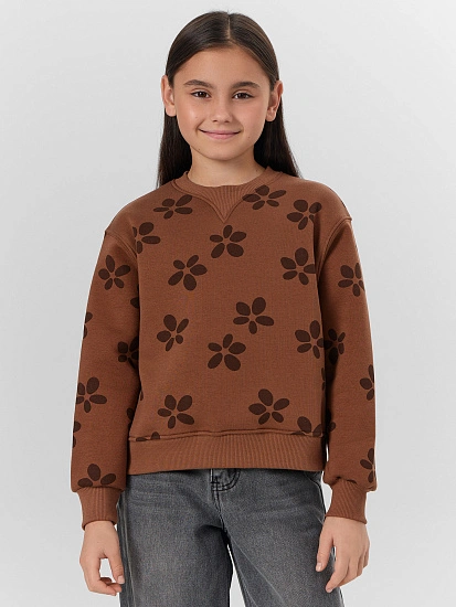 картинка Свитшот для девочек коричневый  от известного бренда одежды для девочек Mark Formelle