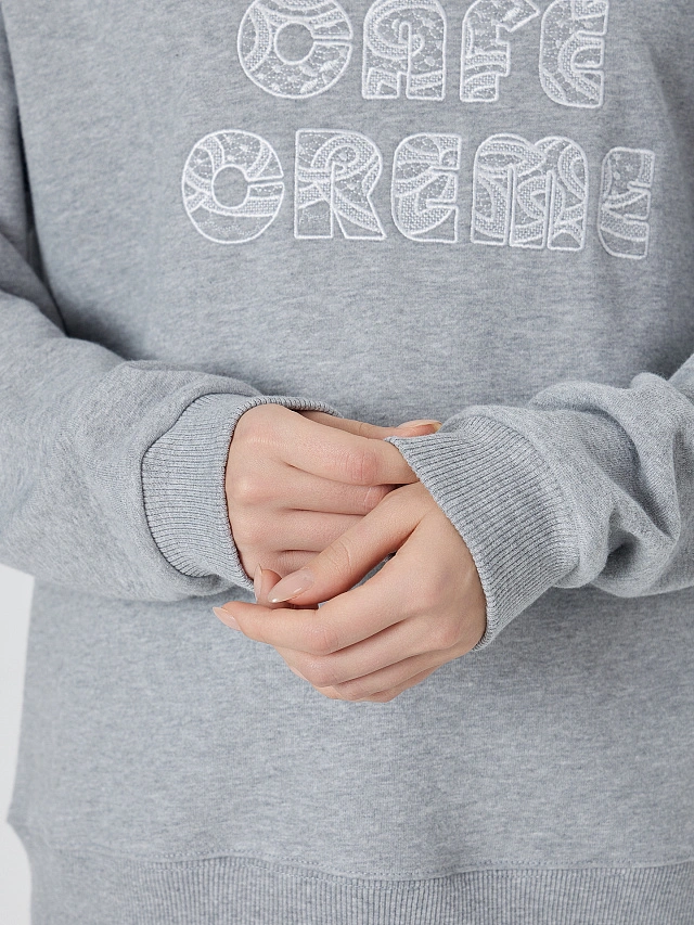 Свитшот женский с надписью "Amour cafe creme" - 6