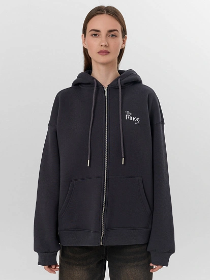 картинка Толстовка женская серая с надписью "The muse era" от магазина стильной одежды Mark Formelle