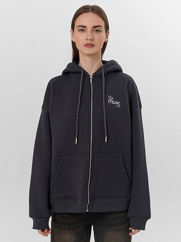 Толстовка женская серая с надписью "the muse era"