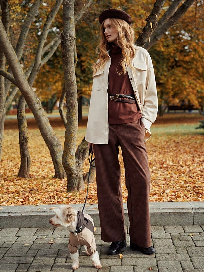 картинка Брюки женские коричневые в клетку от магазина стильной одежды Mark Formelle