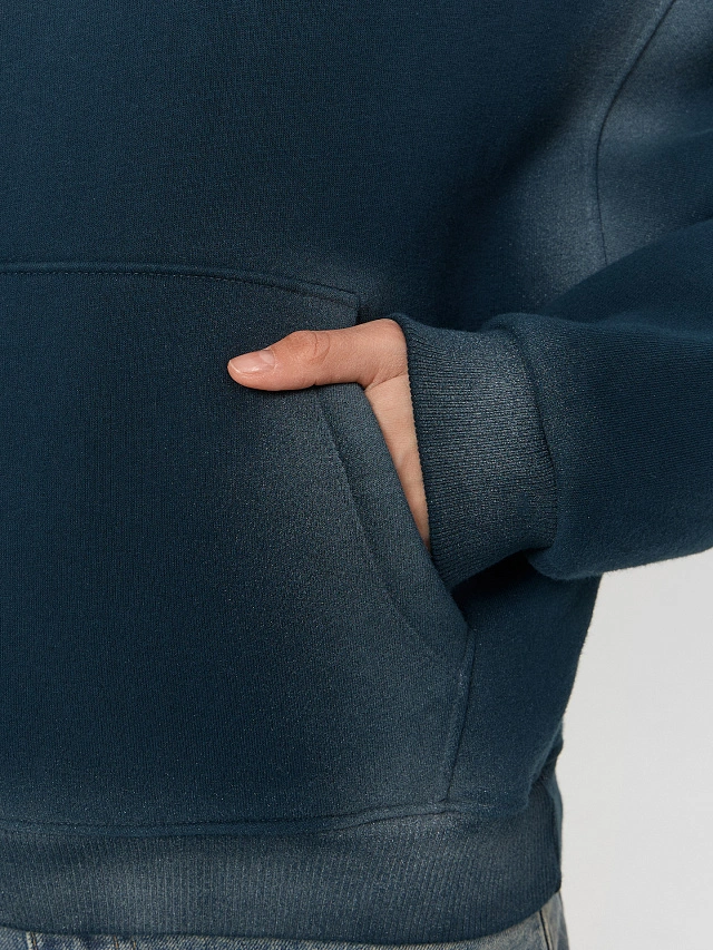 Худи женское зеленое с потертостями - 7