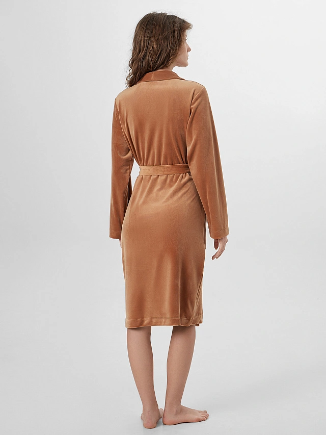 Халат женский коричневый велюровый - 2