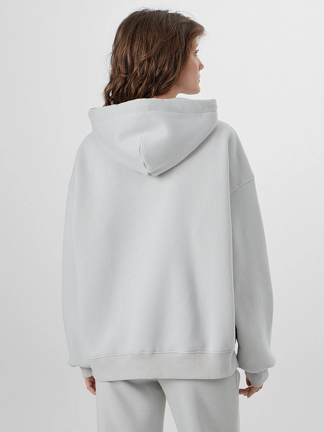 Толстовка женская серая на молнии - 5