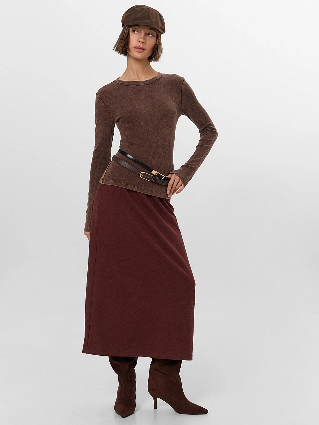 Юбка женская бордовая - 9