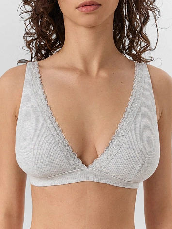 Бюстгальтер женский с мягкими чашками серый