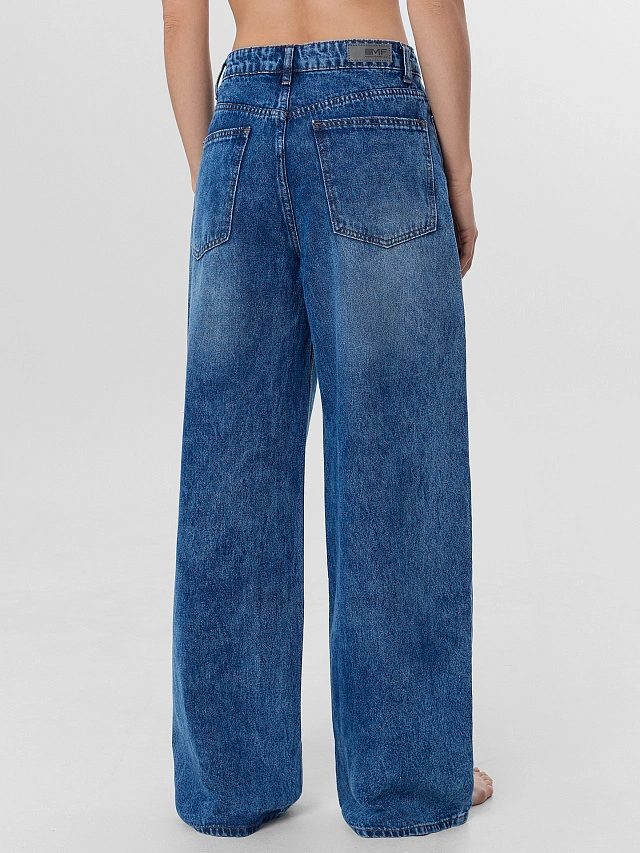 Джинсы женские baggy fit синие - 4