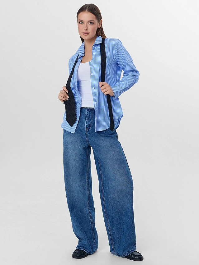 Джинсы женские baggy fit синие - 8