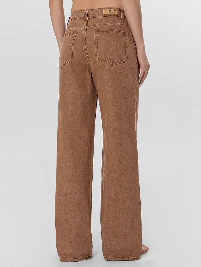 Джинсы женские wide leg коричневые - 4