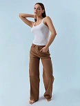 Джинсы женские wide leg коричневые