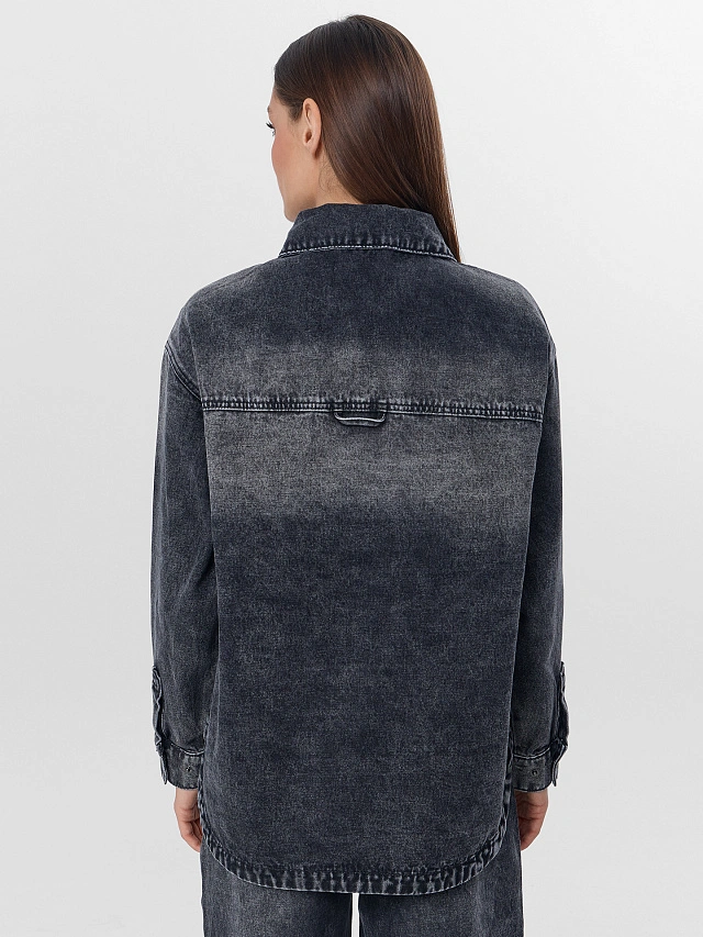 Жакет женский джинсовый серый - 3