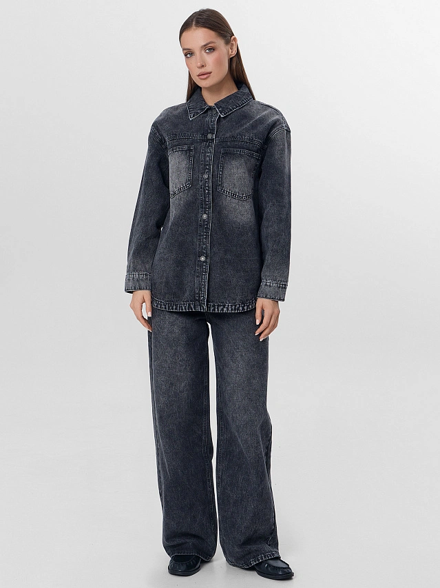Жакет женский джинсовый серый - 4