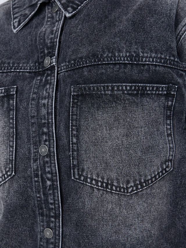 Жакет женский джинсовый серый - 6