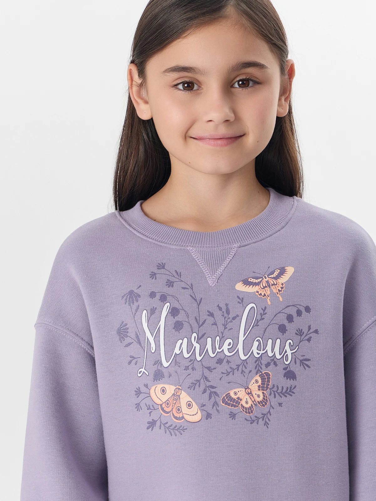 Платье для девочек фиолетовое с надписью "Marvelous"