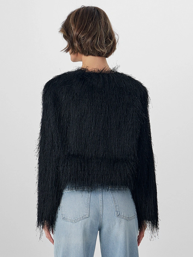 Жакет Mark Formelle x Ольга Бузова черный пушистый - 3